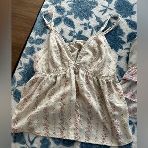 Cider Cream and Pink Floral Camisole
